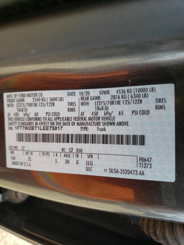 Photo 10 from auction – 2020 FORD F250 SUPER with VIN 1FT7W2BT1LEE75017