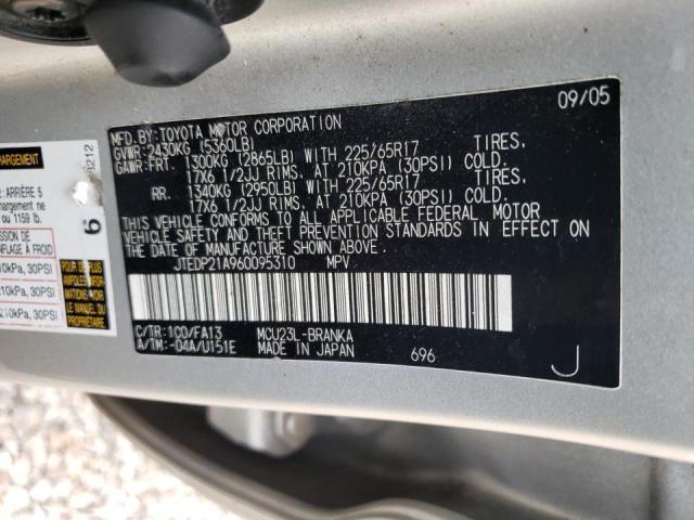 Foto 10 de la subasta – 2006 TOYOTA HIGHLANDER con VIN JTEDP21A960095310
