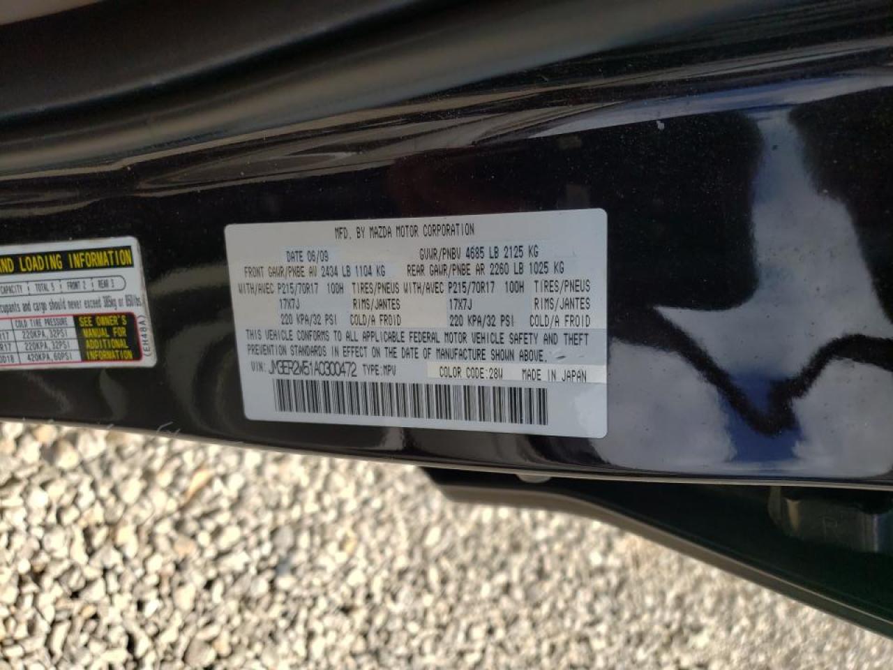 Photo 10 from auction – 2010 MAZDA CX-7 with VIN JM3ER2W51A0300472