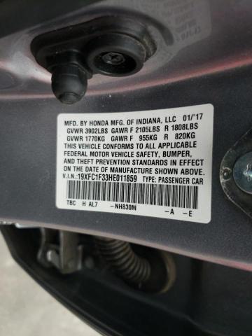Photo 10 from auction – 2017 HONDA CIVIC EX with VIN 19XFC1F33HE011859