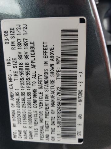 Photo 10 from auction – 2008 ACURA RDX with VIN 5J8TB18248A017622