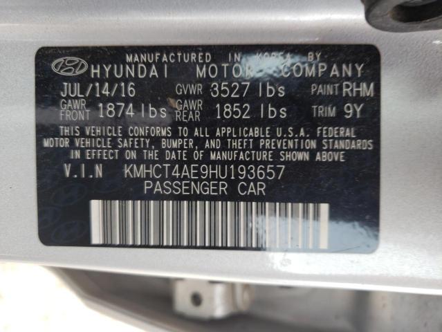 Photo 10 from auction – 2017 HYUNDAI ACCENT SE with VIN KMHCT4AE9HU193657