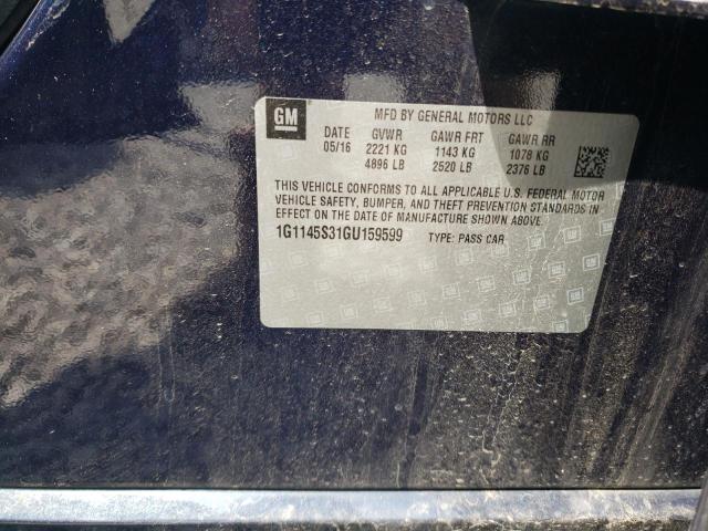 Photo 10 from auction – 2016 CHEVROLET IMPALA LTZ with VIN 1G1145S31GU159599