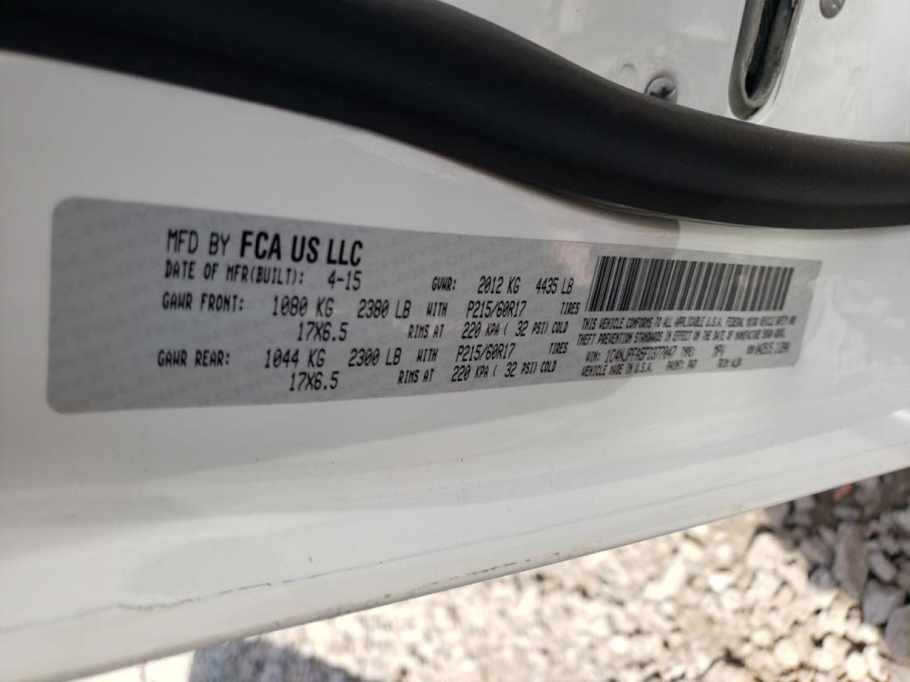 Photo 10 from auction – 2015 JEEP PATRIOT LA with VIN 1C4NJPFA5FD377047