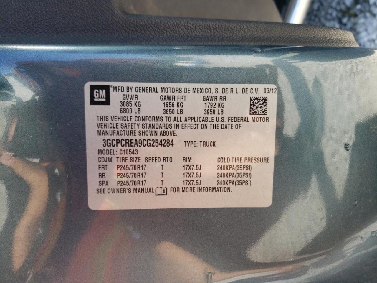 Photo 10 from auction – 2012 CHEVROLET SILVERADO with VIN 3GCPCREA9CG254284