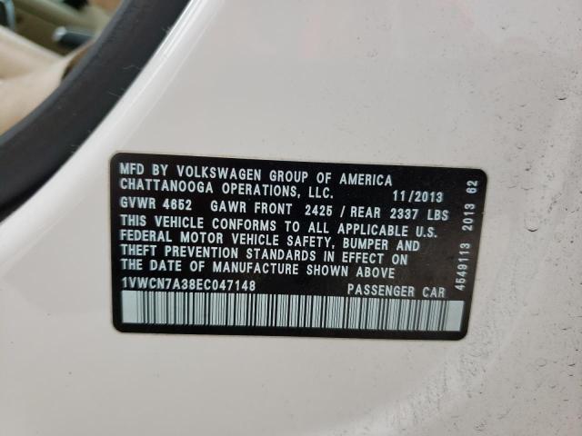Photo 10 from auction – 2014 VOLKSWAGEN PASSAT SEL with VIN 1VWCN7A38EC047148