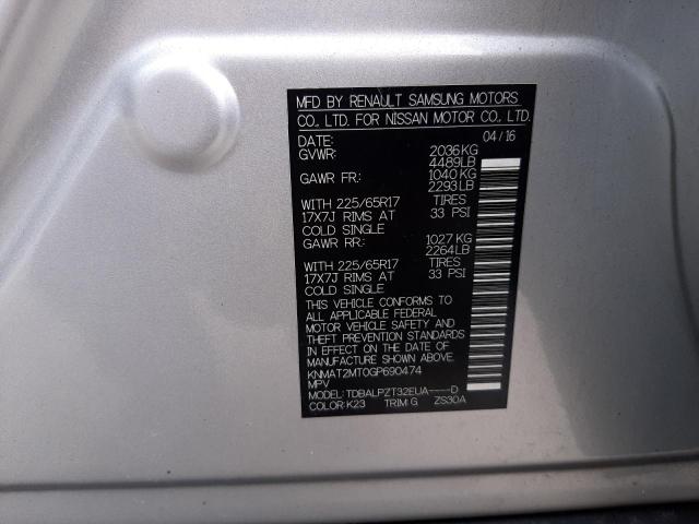 Photo 10 from auction – 2016 NISSAN ROGUE S with VIN KNMAT2MT0GP690474