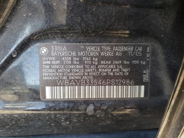 Photo 10 from auction – 2006 BMW 330 I with VIN WBAVB33546PS12986