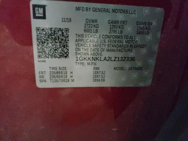 Photo 10 from auction – 2020 GMC ACADIA SLE with VIN 1GKKNKLA2LZ132336