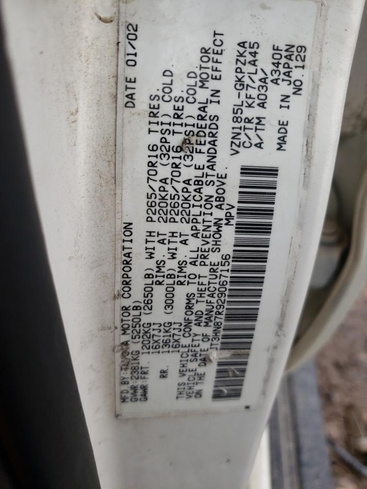 Photo 10 from auction – 2002 TOYOTA 4RUNNER LI with VIN JT3HN87R929067156
