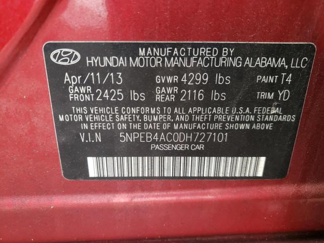 Photo 10 from auction – 2013 HYUNDAI SONATA GLS with VIN 5NPEB4AC0DH727101