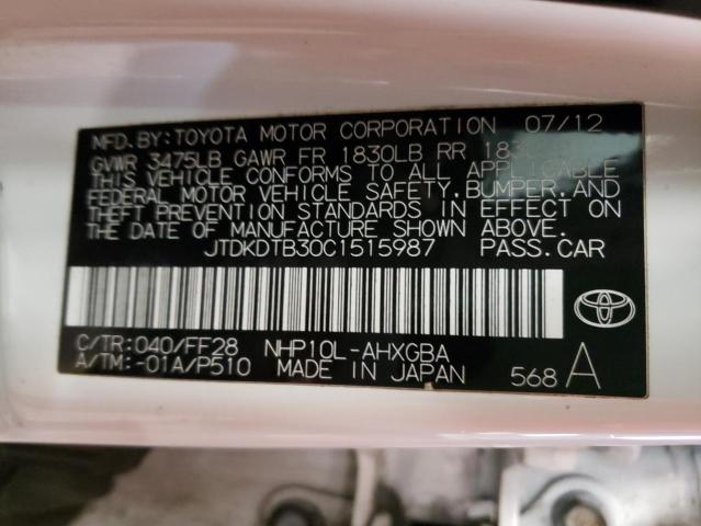 Photo 10 from auction – 2012 TOYOTA PRIUS C with VIN JTDKDTB30C1515987