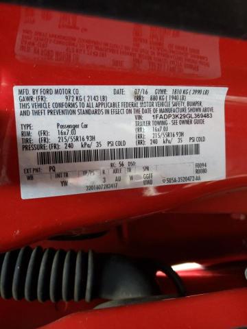 Photo 10 from auction – 2016 FORD FOCUS SE with VIN 1FADP3K29GL369483