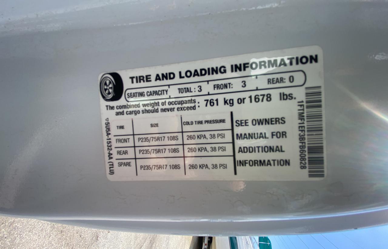 Photo 10 from auction – 2011 FORD F150 with VIN 1FTMF1EF3BFB60828