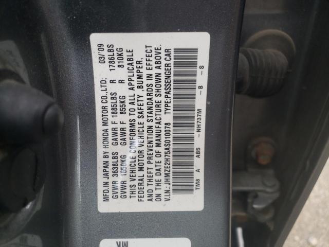 Photo 10 from auction – 2010 HONDA INSIGHT EX with VIN JHMZE2H75AS010078