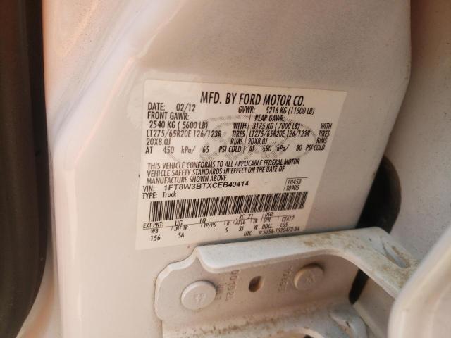Photo 10 from auction – 2012 FORD F350 SUPER with VIN 1FT8W3BTXCEB40414