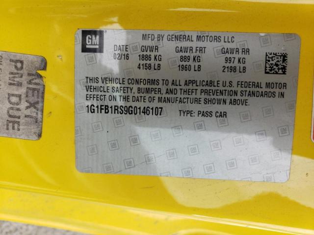 Photo 10 from auction – 2016 CHEVROLET CAMARO LT with VIN 1G1FB1RS9G0146107