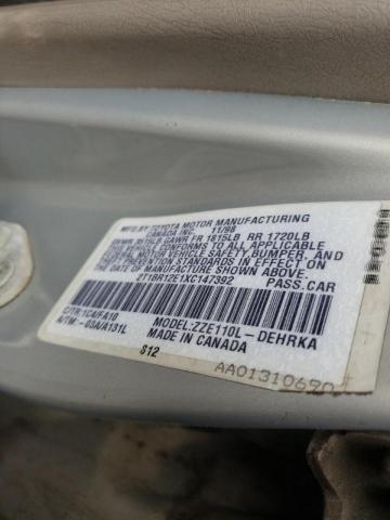 Photo 10 from auction – 1999 TOYOTA COROLLA VE with VIN 2T1BR12E1XC147392