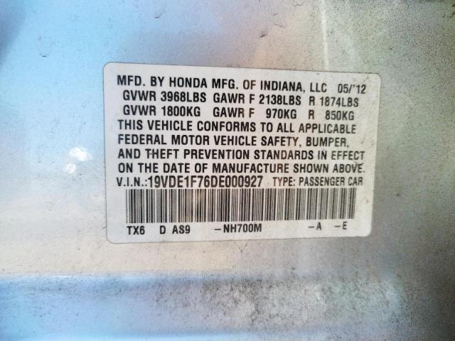 Photo 10 from auction – 2013 ACURA ILX 20 TEC with VIN 19VDE1F76DE000927