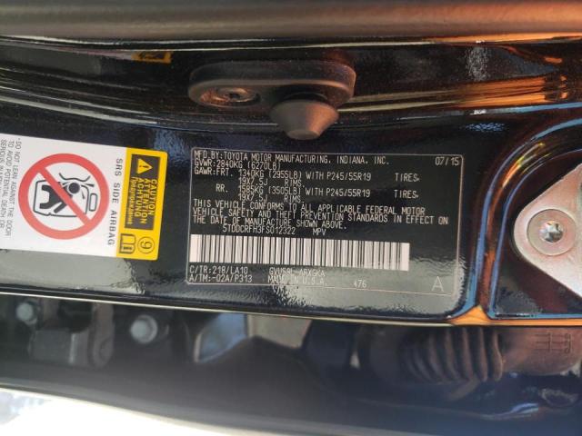 Photo 10 from auction – 2015 TOYOTA HIGHLANDER with VIN 5TDDCRFH3FS012322