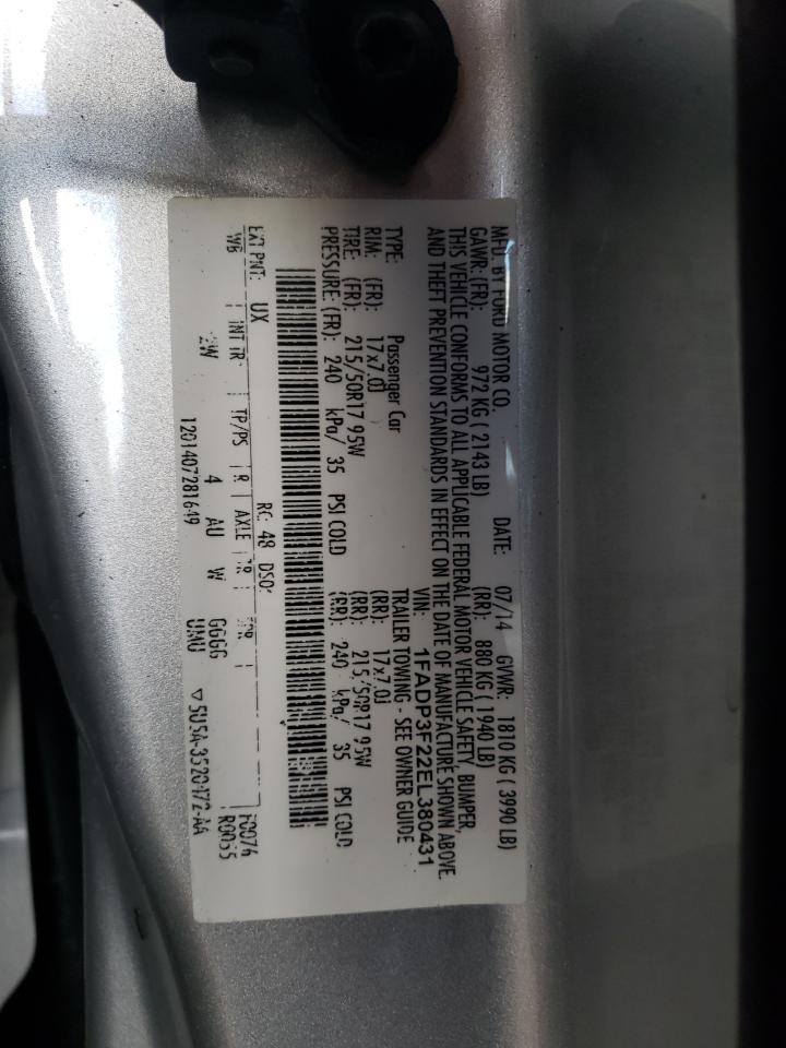 Фото 10 с аукциона – 2014 FORD FOCUS SE с VIN 1FADP3F22EL380431