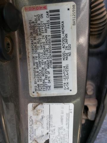 Photo 10 from auction – 2002 TOYOTA CAMRY LE with VIN JTDBE32K820058919