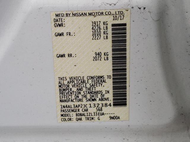 Photo 10 from auction – 2018 NISSAN ALTIMA 2.5 with VIN 1N4AL3AP2JC132384