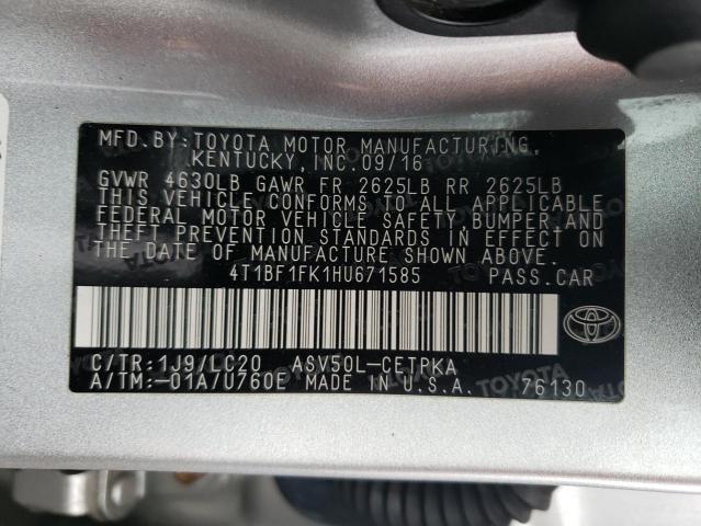 Photo 10 from auction – 2017 TOYOTA CAMRY LE with VIN 4T1BF1FK1HU671585