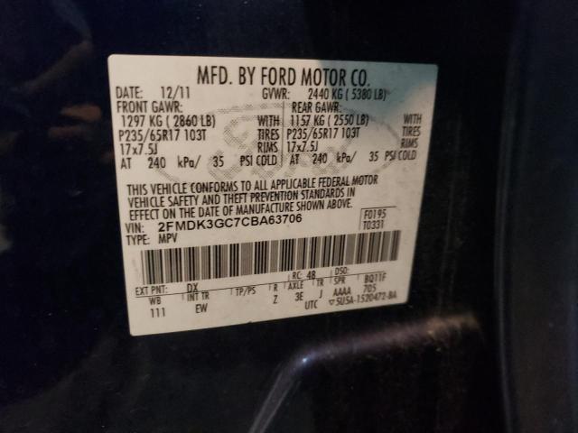 Photo 10 from auction – 2012 FORD EDGE SE with VIN 2FMDK3GC7CBA63706