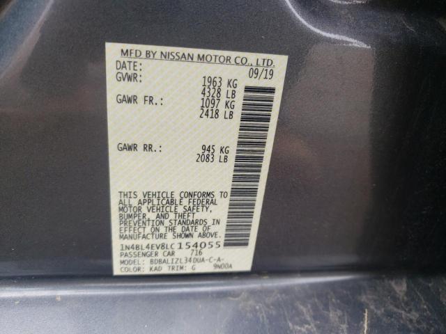 Photo 10 from auction – 2020 NISSAN ALTIMA SL with VIN 1N4BL4EV8LC154055