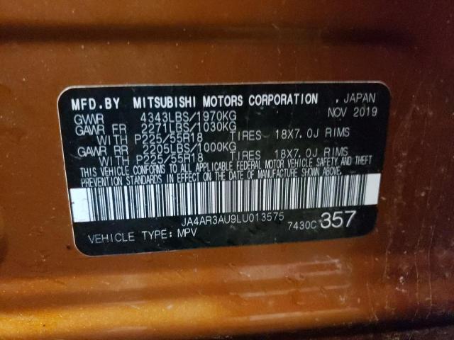 MITSUBISHI OUTLANDER 2020 with VIN JA4AR3AU9LU013575 - Photo from auction