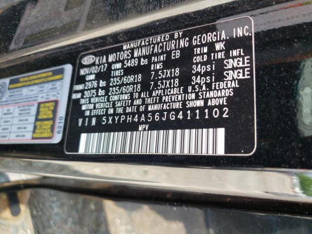 Photo 10 from auction – 2018 KIA SORENTO EX with VIN 5XYPH4A56JG411102