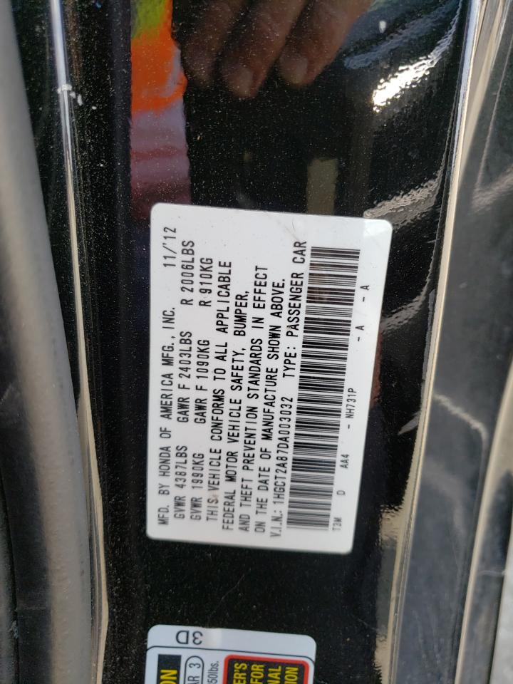 Photo 10 from auction – 2013 HONDA ACCORD with VIN 1HGCT2A87DA003032