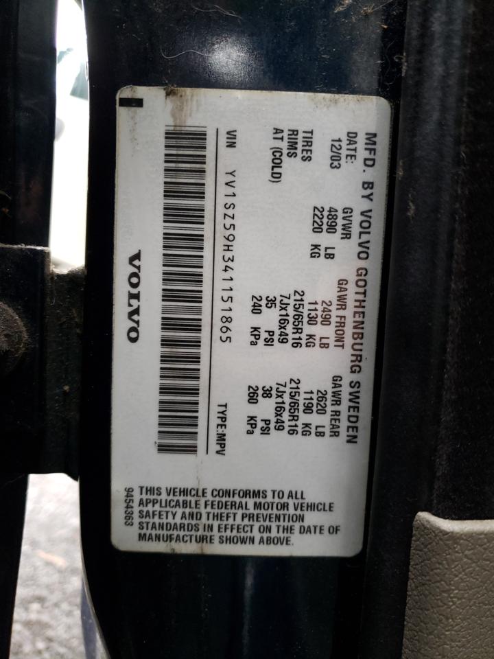 Photo 10 from auction – 2004 VOLVO XC70 with VIN YV1SZ59H341151865