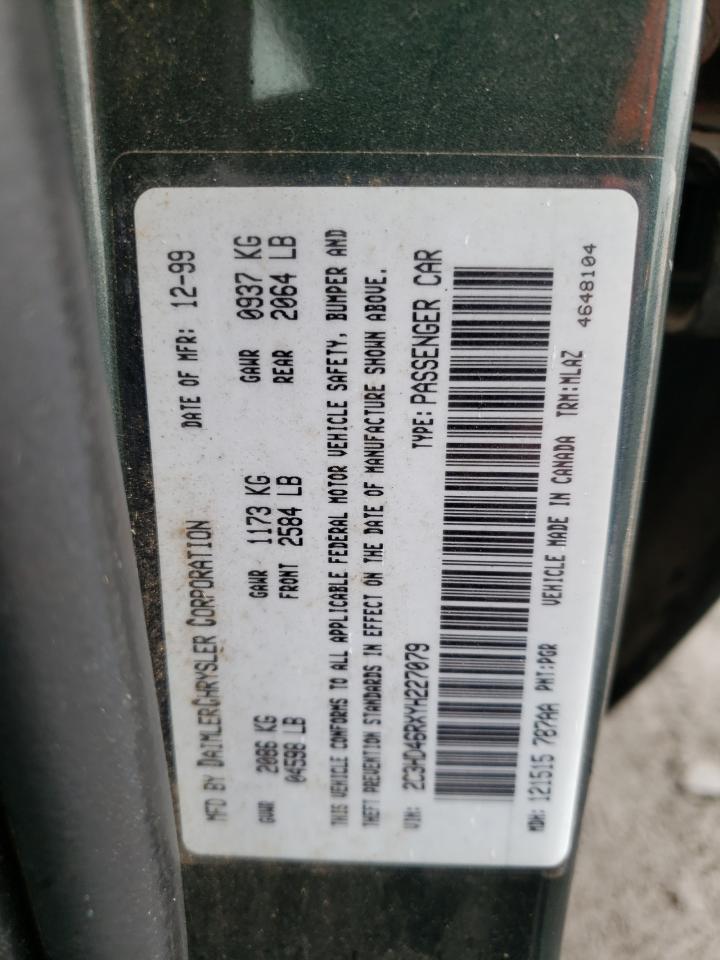 Photo 10 from auction – 2000 CHRYSLER CONCORDE L with VIN 2C3HD46RXYH227079