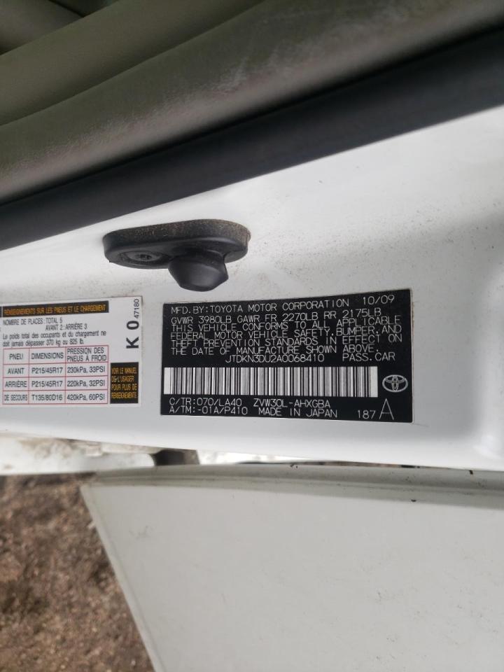 Photo 10 from auction – 2010 TOYOTA PRIUS with VIN JTDKN3DU2A0068410