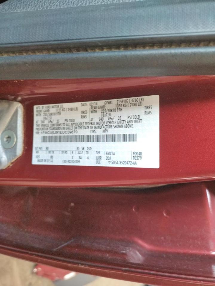 Photo 10 from auction – 2014 FORD ESCAPE TIT with VIN 1FMCU0J91EUC59879
