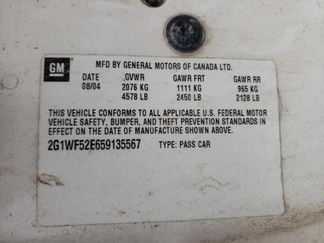 Photo 10 from auction – 2005 CHEVROLET IMPALA with VIN 2G1WF52E659135567