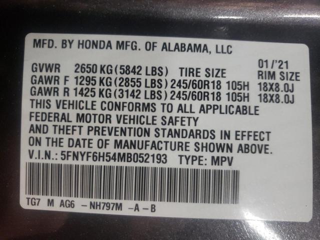 Photo 10 from auction – 2021 HONDA 1200CC with VIN 5FNYF6H54MB052193