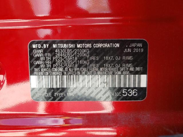 Photo 10 from auction – 2020 MITSUBISHI ECLIPSE CR with VIN JA4AS5AA5LZ001187