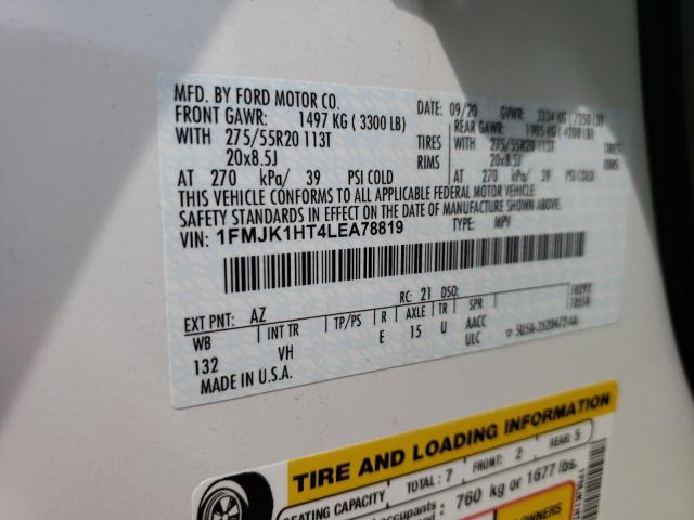 Photo 10 from auction – 2020 FORD EXPEDITION with VIN 1FMJK1HT4LEA78819