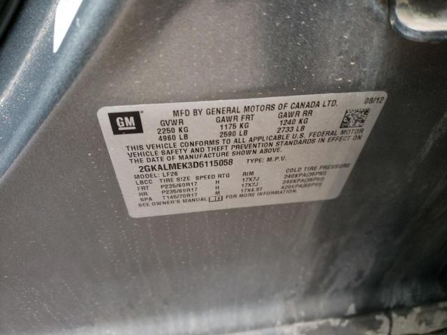 Photo 10 from auction – 2013 GMC TERRAIN SL with VIN 2GKALMEK3D6115058