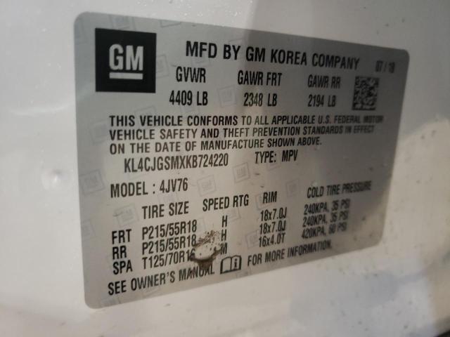 Photo 10 from auction – 2019 BUICK ENCORE ESS with VIN KL4CJGSMXKB724220