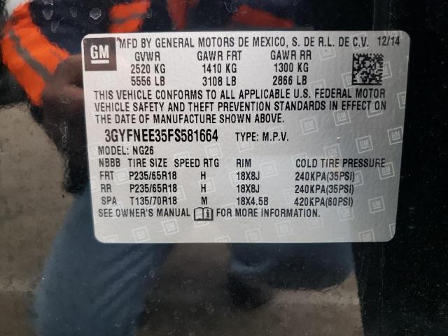 CADILLAC SRX LUXURY 2015 with VIN 3GYFNEE35FS581664 - Photo from auction