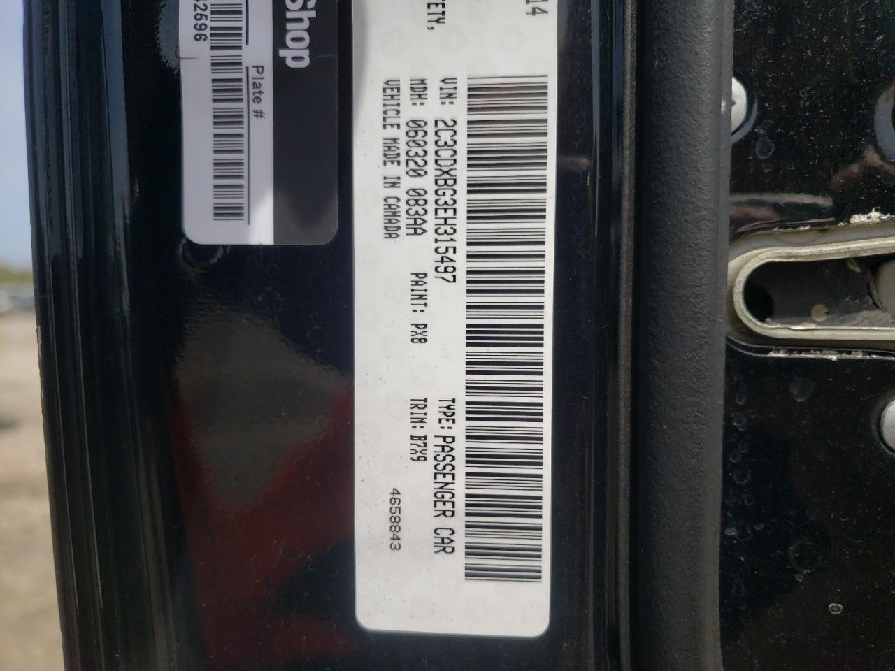 Photo 10 from auction – 2014 DODGE CHARGER SE with VIN 2C3CDXBG3EH315497