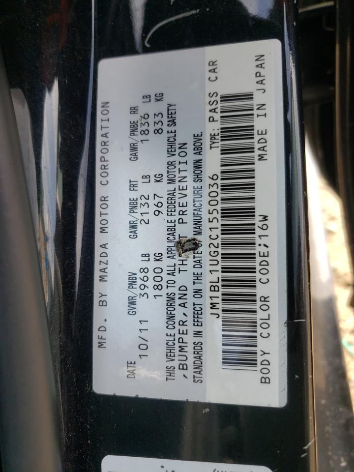 Photo 10 from auction – 2012 MAZDA 3 I with VIN JM1BL1UG2C1550036