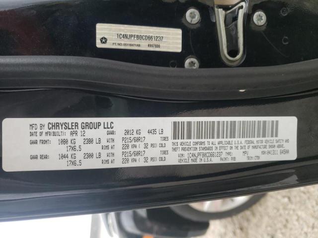 Photo 10 from auction – 2012 JEEP PATRIOT LA with VIN 1C4NJPFB0CD661237
