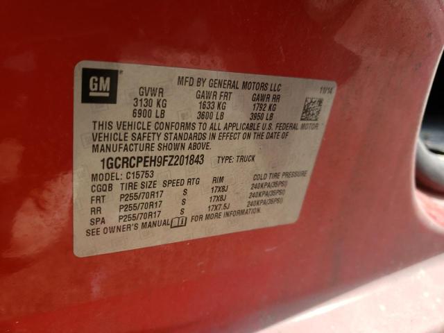Photo 10 from auction – 2015 CHEVROLET SILVERADO with VIN 1GCRCPEH9FZ201843