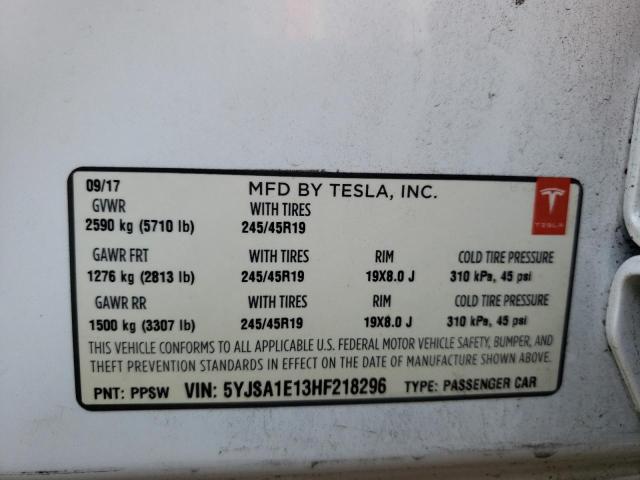 Photo 10 from auction – 2017 TSMR MODEL S with VIN 5YJSA1E13HF218296