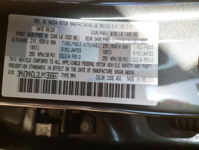 Photo 10 from auction – 2020 MAZDA CX-30 PREF with VIN 3MVDMADL2LM139997